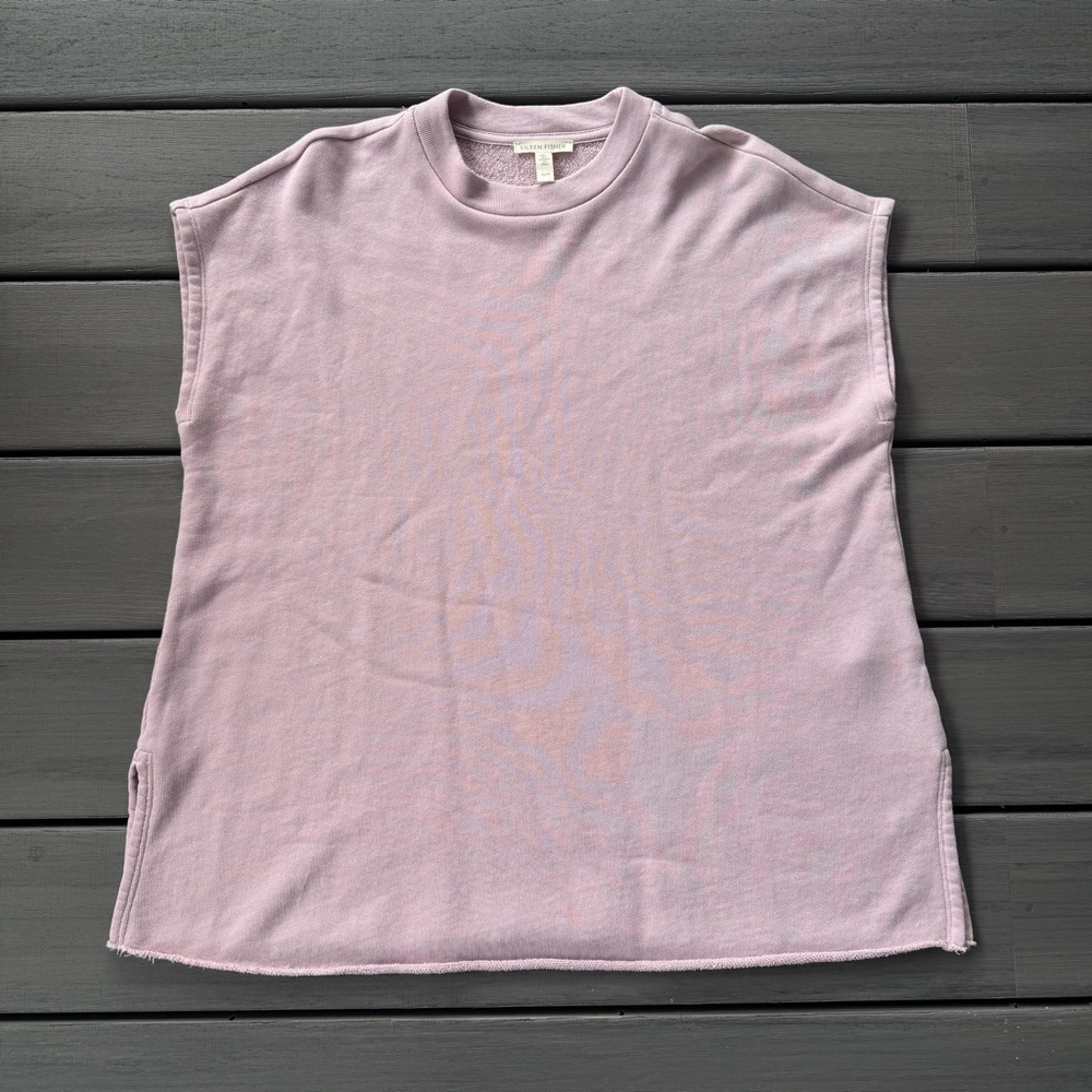 Eileen Fisher Sleeveless Tank‎ Organic Cotton Mauve Sweater Size Extra Small